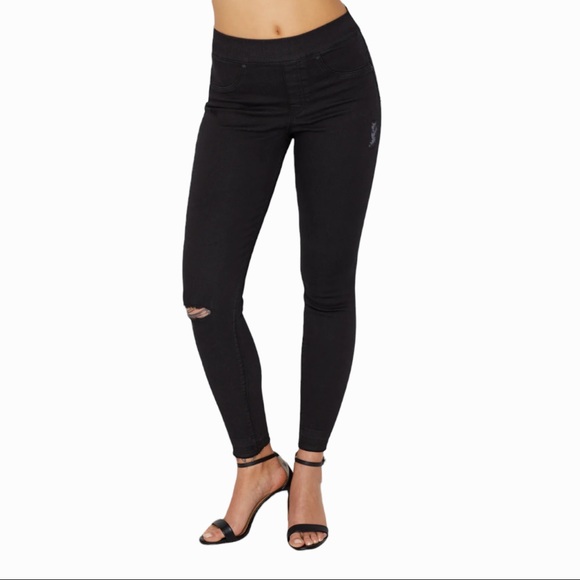 Spanx Distressed Skinny Jeans in Vintage Black - Picture 3 of 7